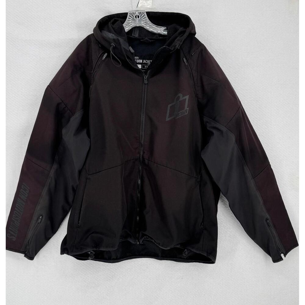 ICON Airform Jacket Mens Black Hooded Motocross Riding Jacket Sz 4X